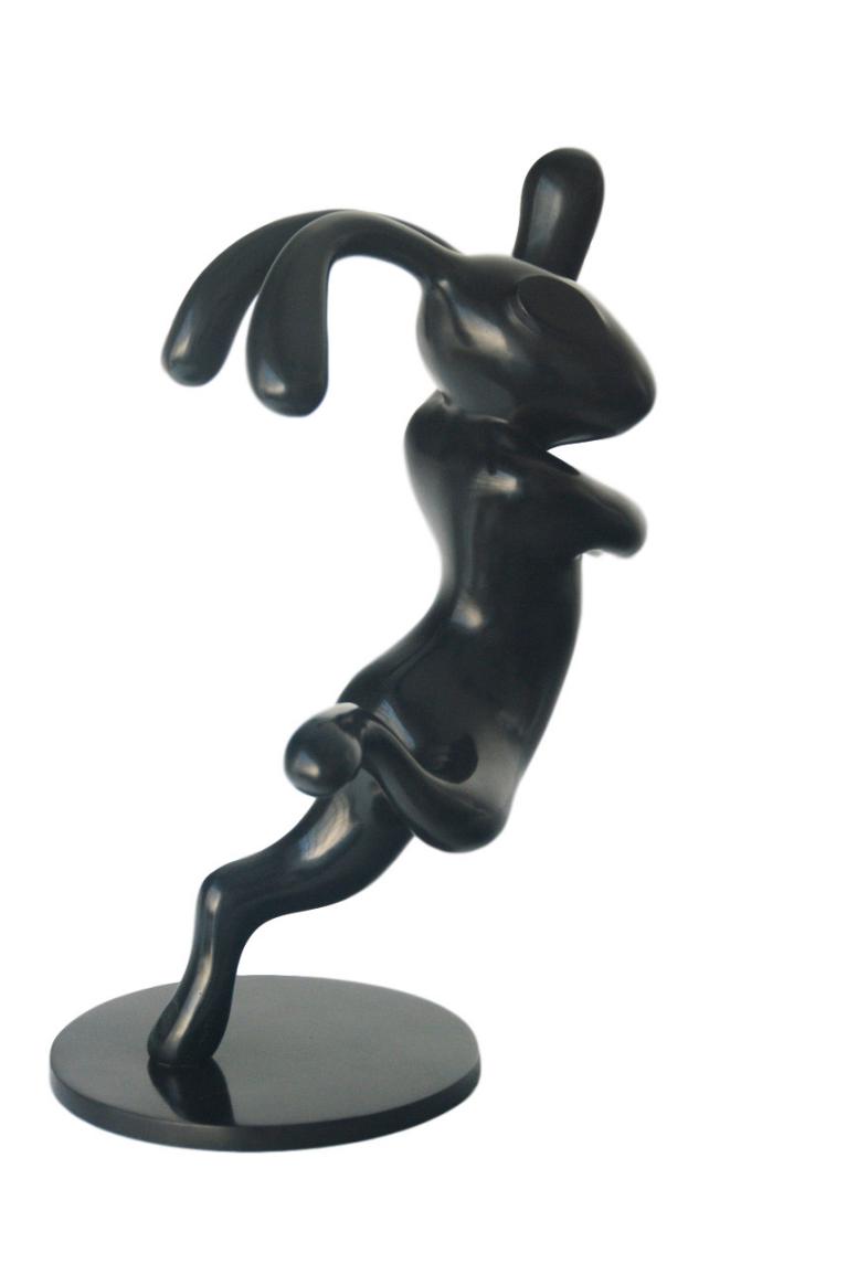 Lapin danseur  bronze noir 70 cm -45 cm