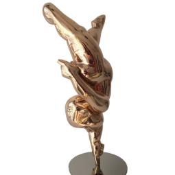 bébé sur le doigt bronze poli miroir 70 cm